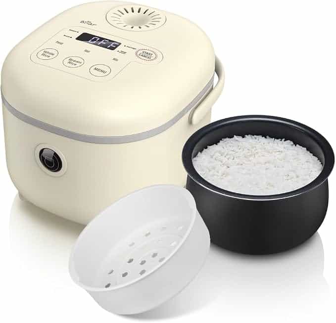 Arrocera Multifuncional Blanca con Vaporera para 2-4 personas